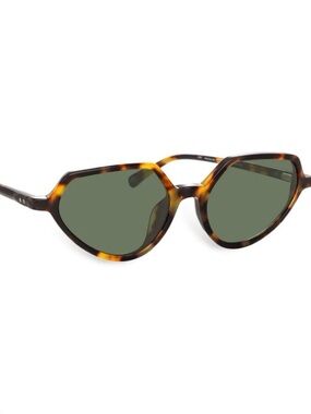 Dries Van Noten Tortoiseshell Frame Sunglasses with Green Lenses